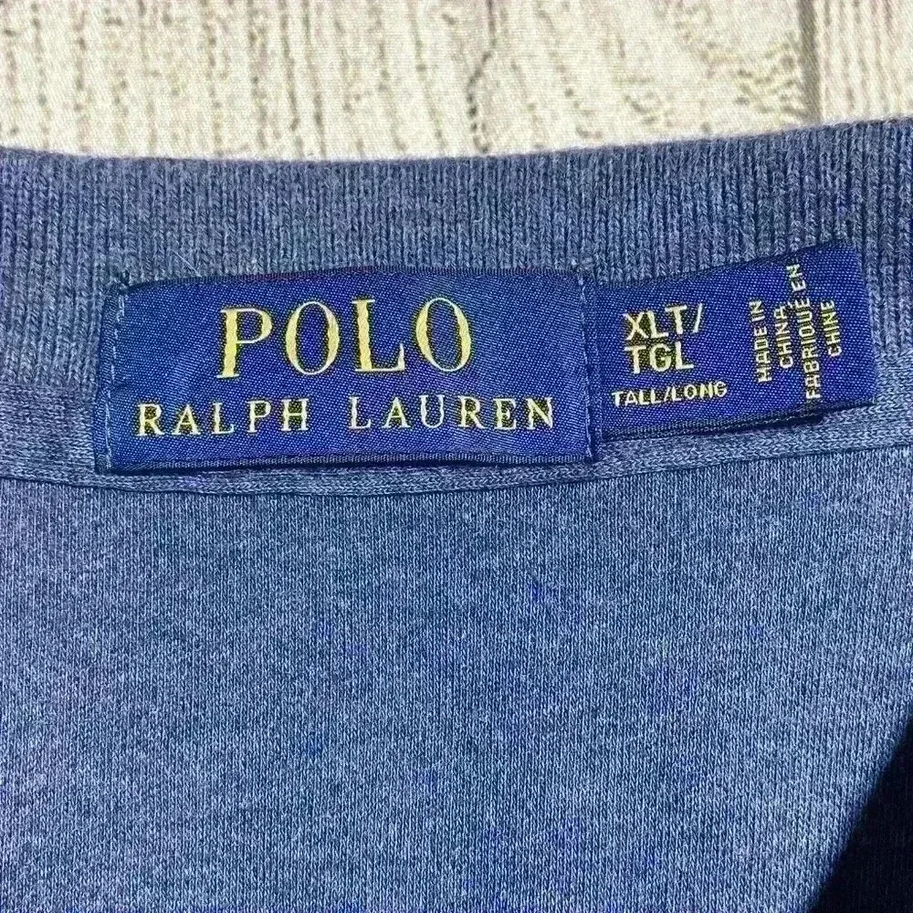 Polo Ralph Lauren Men Polo Shirt XLT Blue 100% Cotton Preppy TennisTail Pony EUC
